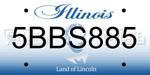 5BBS885 Illinois License Plate