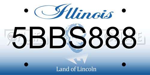 5BBS888 Illinois License Plate