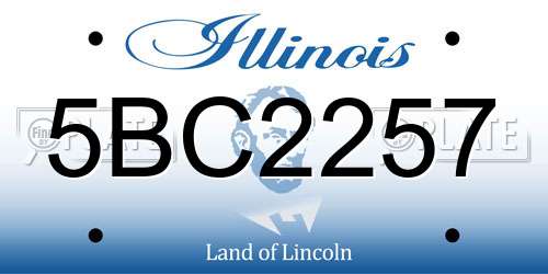 5BC2257 Illinois License Plate