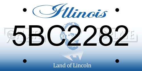 5BC2282 Illinois License Plate