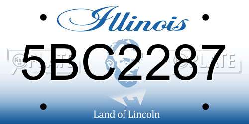 5BC2287 Illinois License Plate