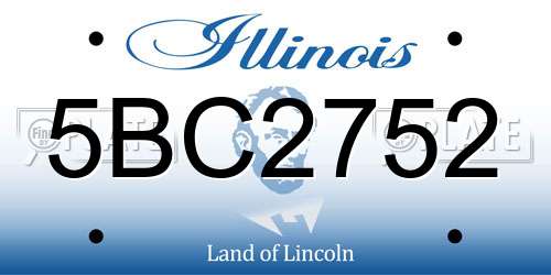 5BC2752 Illinois License Plate