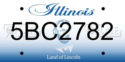 5BC2782 Illinois License Plate