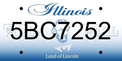 5BC7252 Illinois License Plate