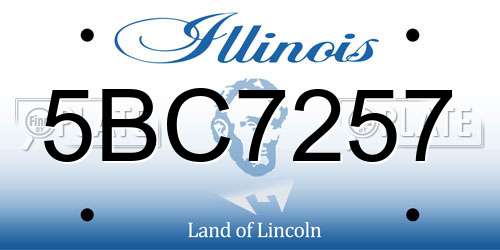 5BC7257 Illinois License Plate