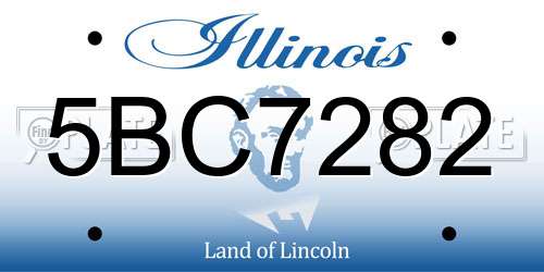 5BC7282 Illinois License Plate