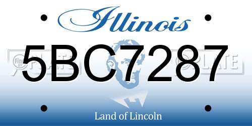 5BC7287 Illinois License Plate