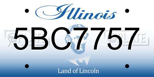 5BC7757 Illinois License Plate