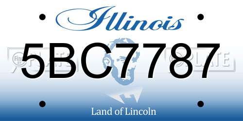 5BC7787 Illinois License Plate