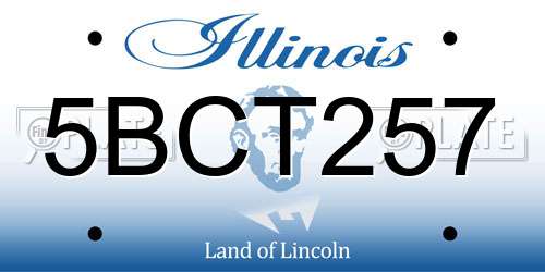 5BCT257 Illinois License Plate