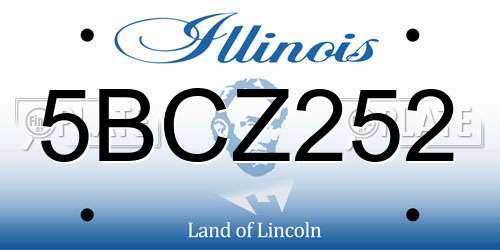 5BCZ252 Illinois License Plate