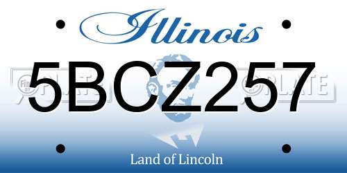 5BCZ257 Illinois License Plate
