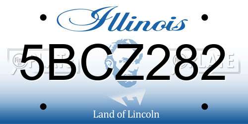 5BCZ282 Illinois License Plate