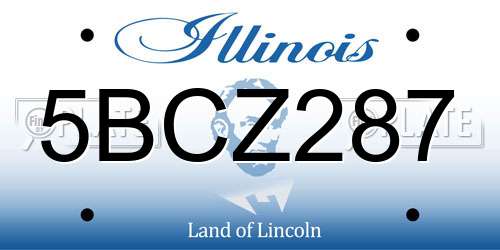 5BCZ287 Illinois License Plate