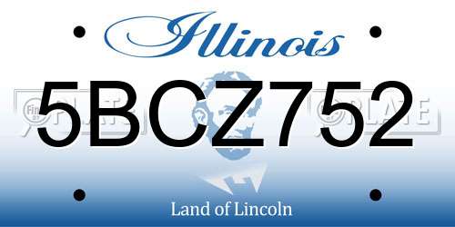 5BCZ752 Illinois License Plate