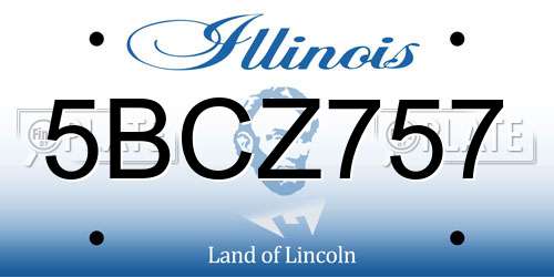 5BCZ757 Illinois License Plate