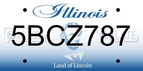 5BCZ787 Illinois License Plate