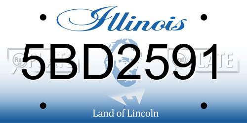 5BD2591 Illinois License Plate