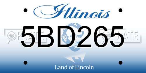 5BD265 Illinois License Plate