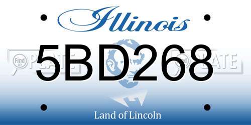 5BD268 Illinois License Plate