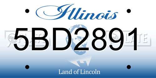 5BD2891 Illinois License Plate