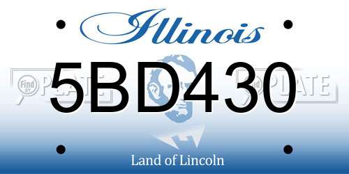 5BD430 Illinois License Plate