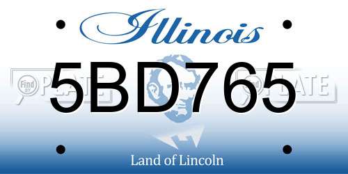 5BD765 Illinois License Plate