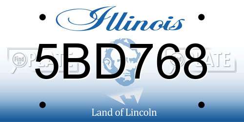 5BD768 Illinois License Plate