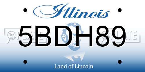 5BDH89 Illinois License Plate