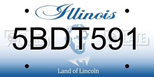 5BDT591 Illinois License Plate