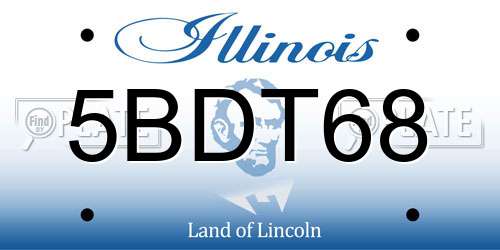 5BDT68 Illinois License Plate
