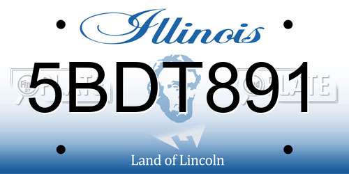 5BDT891 Illinois License Plate