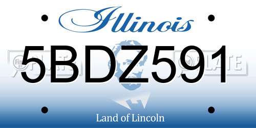 5BDZ591 Illinois License Plate