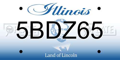 5BDZ65 Illinois License Plate