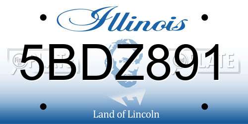 5BDZ891 Illinois License Plate