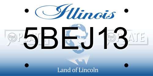 5BEJ13 Illinois License Plate