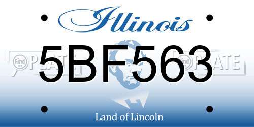 5BF563 Illinois License Plate