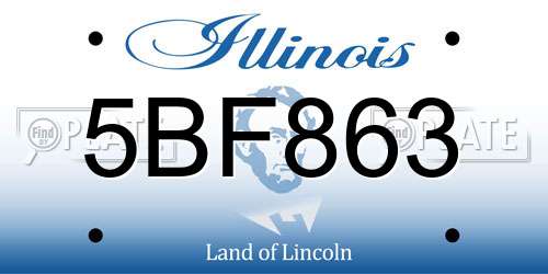 5BF863 Illinois License Plate