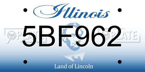 5BF962 Illinois License Plate