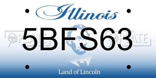 5BFS63 Illinois License Plate
