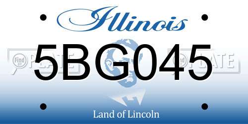 5BG045 Illinois License Plate