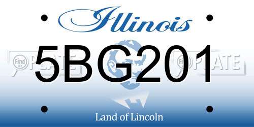 5BG201 Illinois License Plate