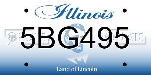 5BG495 Illinois License Plate