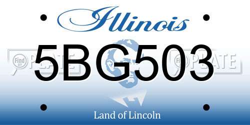 5BG503 Illinois License Plate
