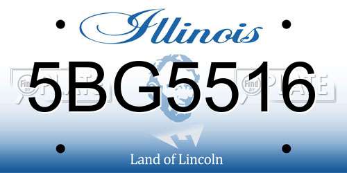 5BG5516 Illinois License Plate