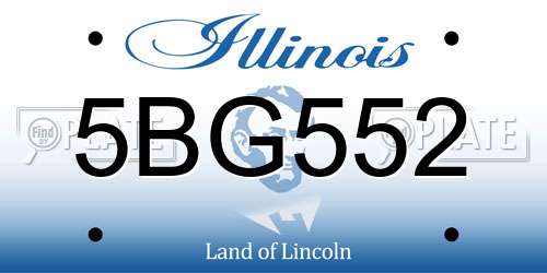 5BG552 Illinois License Plate