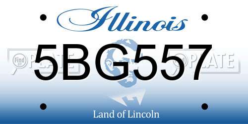 5BG557 Illinois License Plate