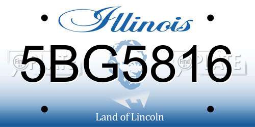 5BG5816 Illinois License Plate