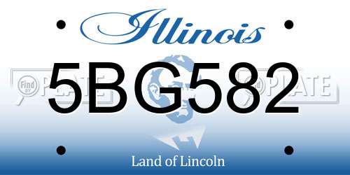 5BG582 Illinois License Plate