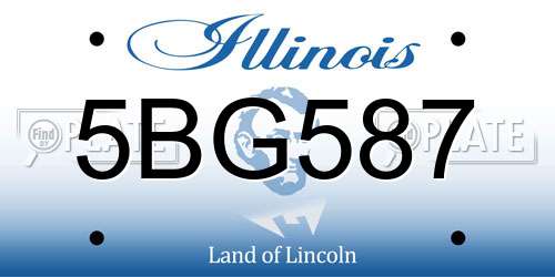 5BG587 Illinois License Plate